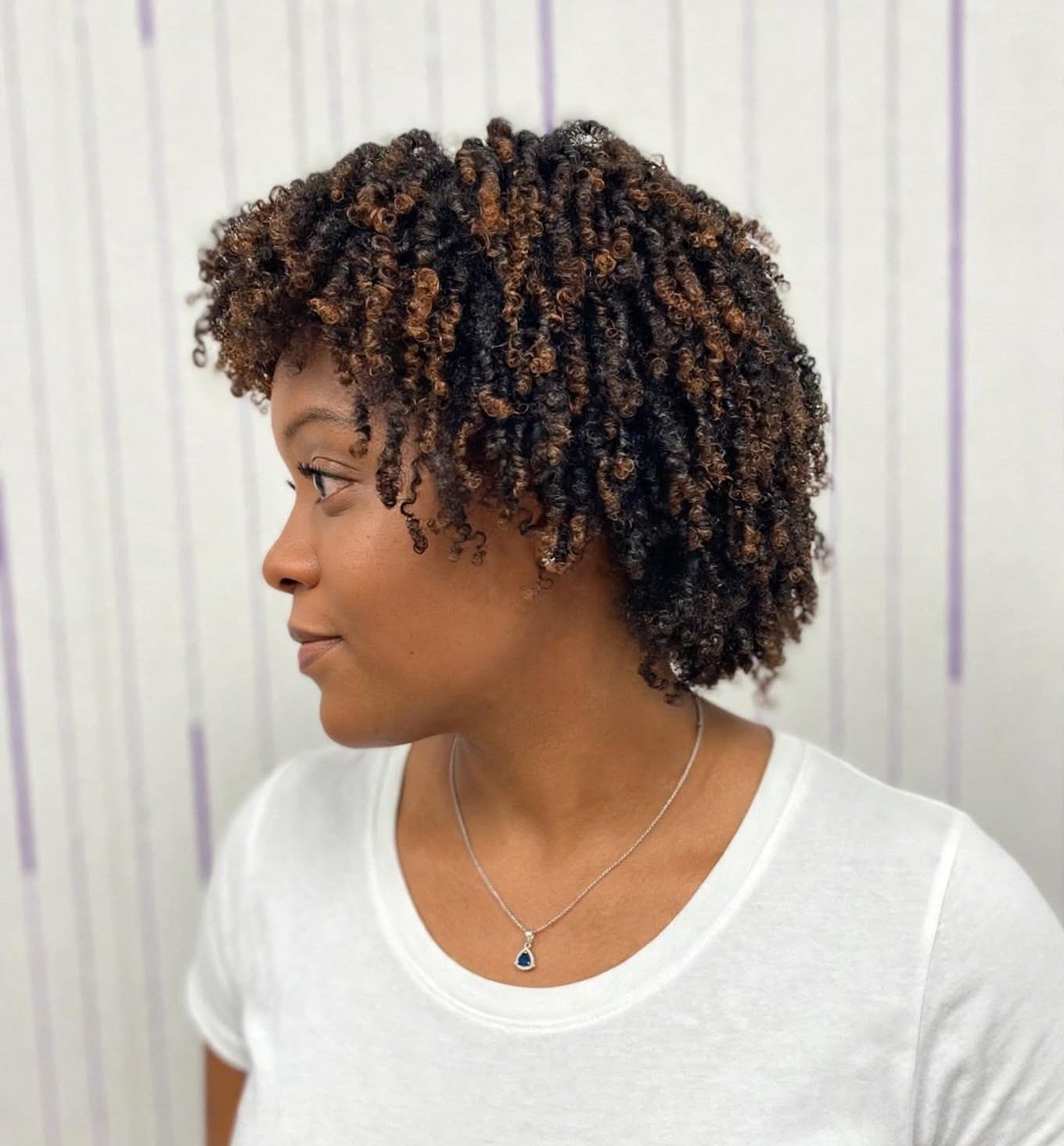 Curly natural hairstyle